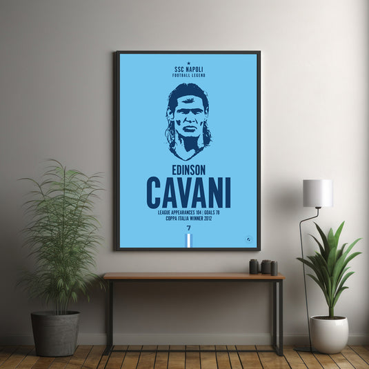 Edinson Cavani SSC Napoli Football Legend Iconic Portrait Print