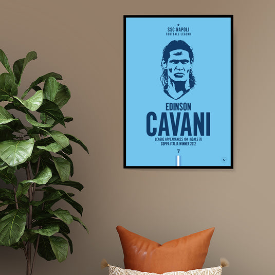 Edinson Cavani SSC Napoli Football Legend Iconic Portrait Print