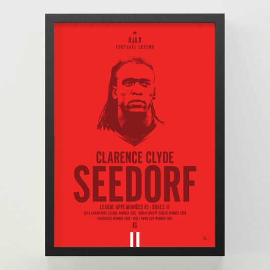 Clarence Seedorf Ajax Football Legend Iconic Portrait Print