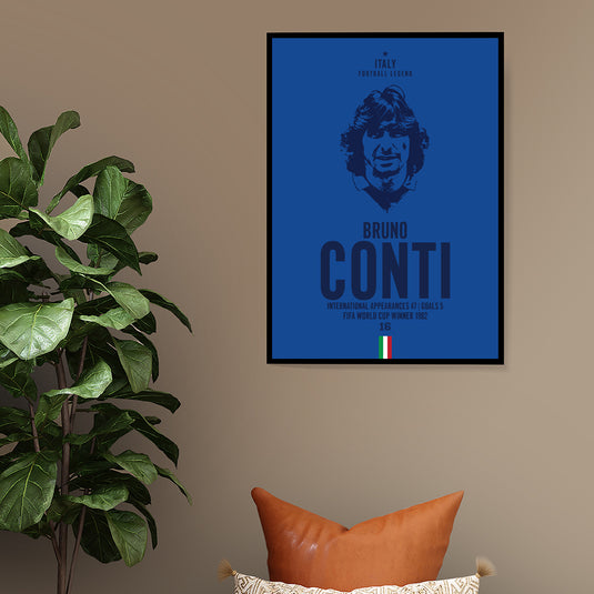 Bruno Conti Italy Football Legend Iconic Portrait Print