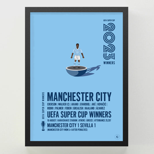 Manchester City UEFA Super Cup Winners 2023 Print