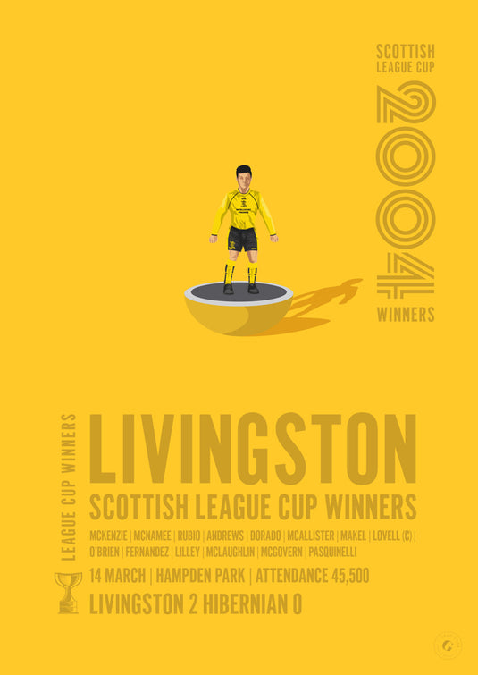 Livingston 2004 Scottish League Cup Winners Poster