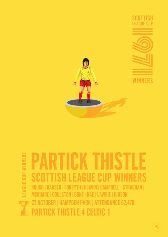 Partick Thistle 1971 Scottish League Cup Winners Poster