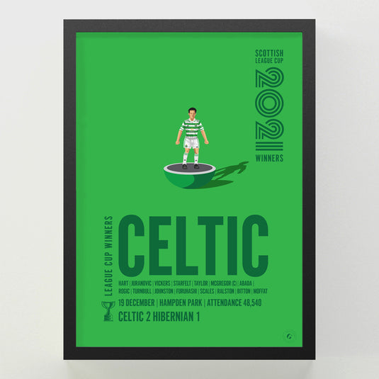 Celtic 2021 Scottish League Cup Winners Poster