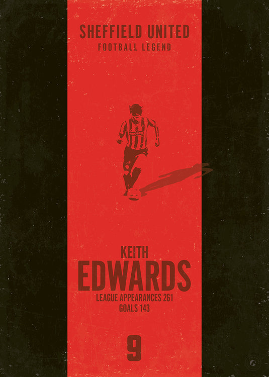 Keith Edwards Sheffield United Heritage Stripes Print