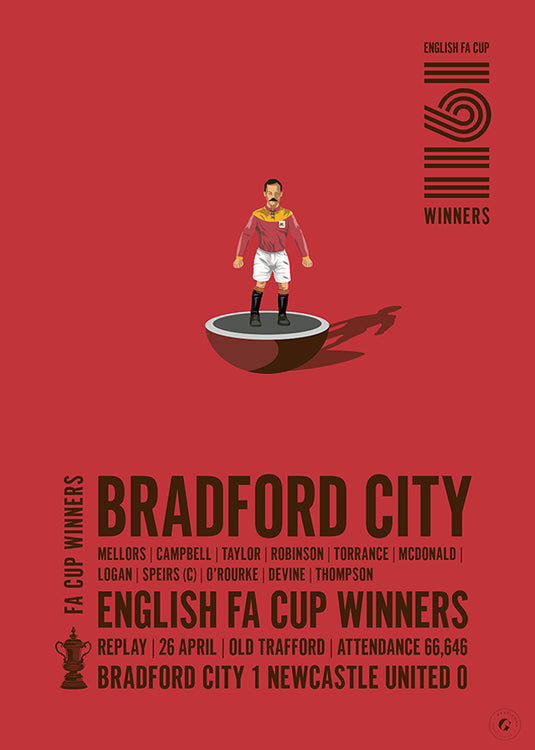 Bradford City 1911 FA Cup Winners Poster