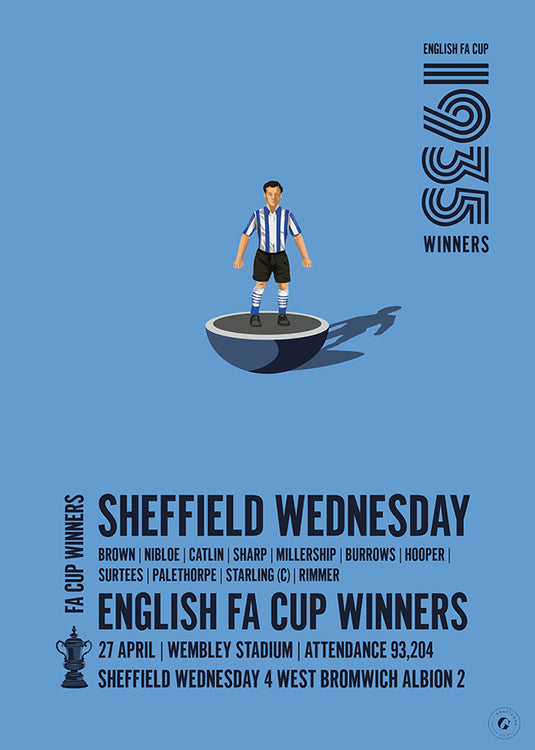 Sheffield Wednesday 1935 FA Cup Winners Poster