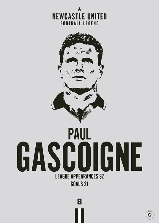 Póster de cabeza de Paul Gascoigne - Newcastle United