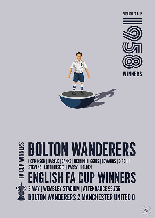 Bolton Wanderers 1958 FA Cup Winners Poster