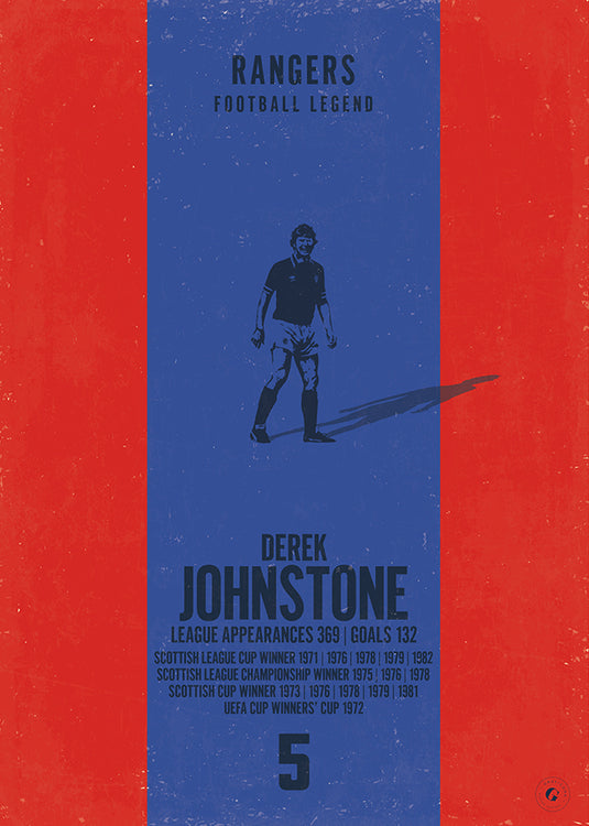 Derek Johnstone Rangers Heritage Stripes Print