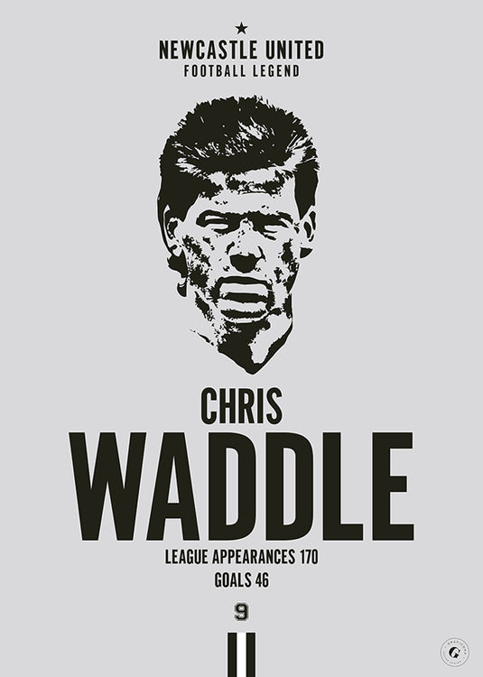 Chris Waddle Head Poster - Newcastle United