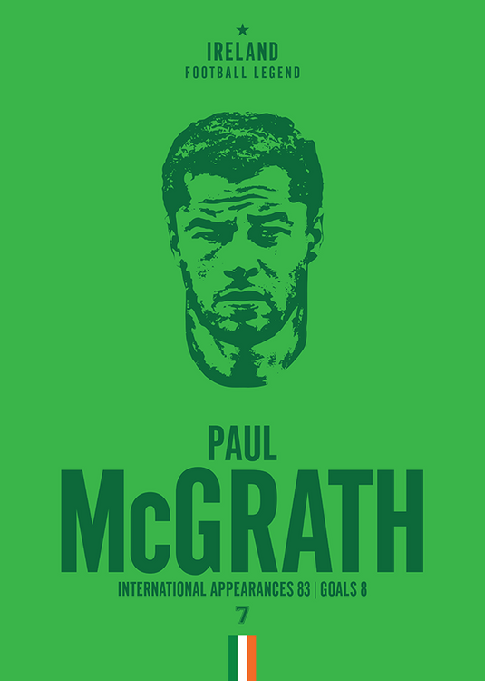 Paul McGrath Ireland Football Legend Iconic Portrait Print