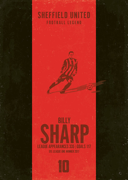 Billy Sharp Sheffield United Heritage Stripes Print