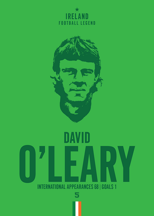 David O'Leary Ireland Football Legend Iconic Portrait Print