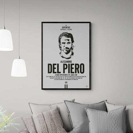 Alessandro Del Piero Juventus Legend Iconic Portrait Print