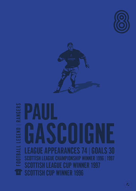 Paul Gascoigne Rangers Legend Print