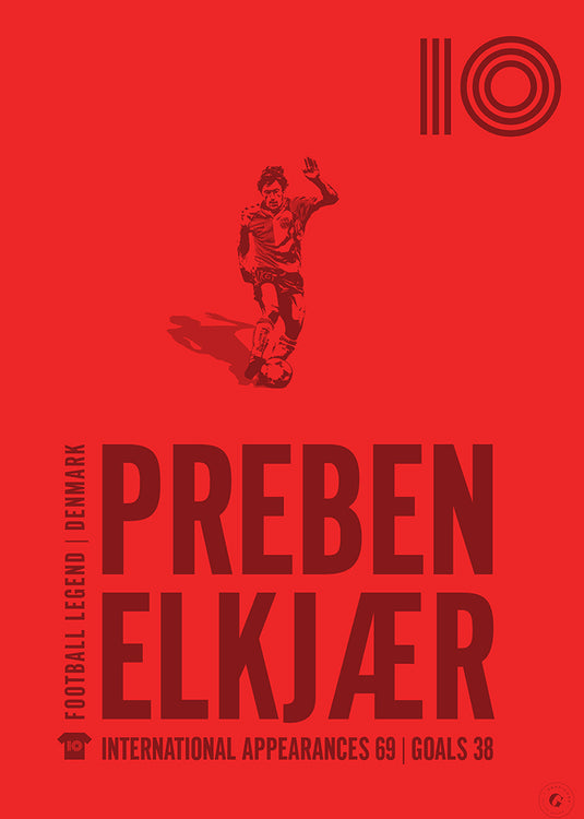 Preben Elkjaer Denmark Legend Print