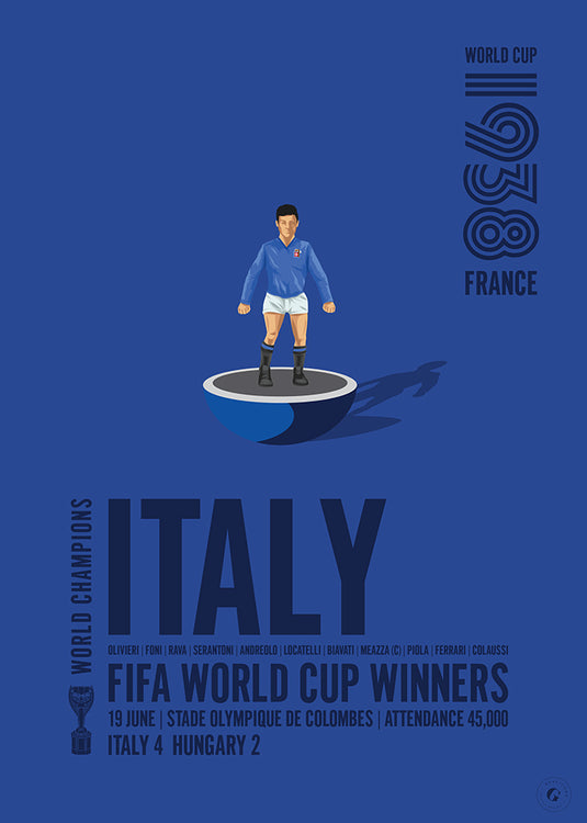 Italy 1938 FIFA World Cup Winners Poster