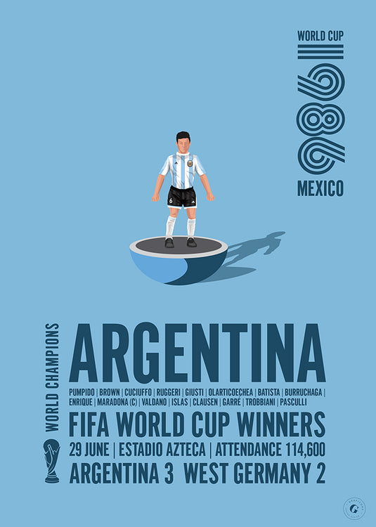 Argentina 1986 FIFA World Cup Winners Poster