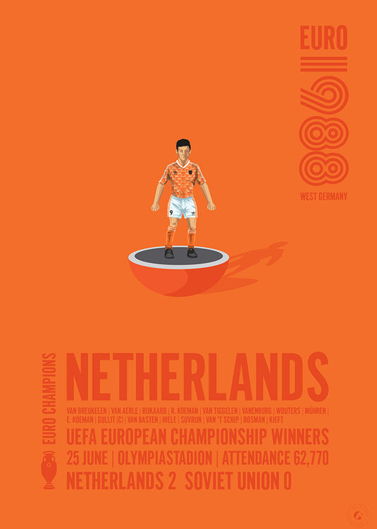 Netherlands UEFA European Championship Winners 1988 Poster