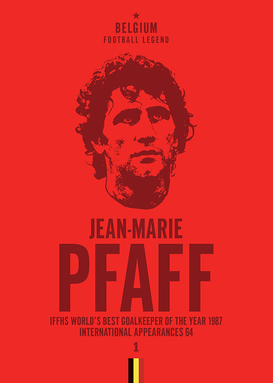 Jean-Marie Pfaff Belgium Football Legend Iconic Portrait Print