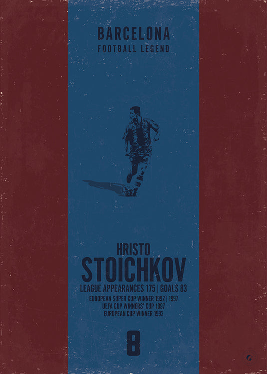 Hristo Stoichkov Barcelona Heritage Stripes Print