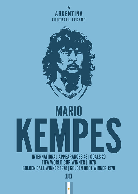 Mario Kempes Head Poster