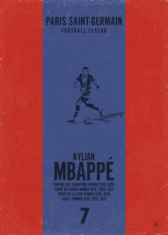 Kylian Mbappe Paris Saint-Germain Heritage Stripes Print