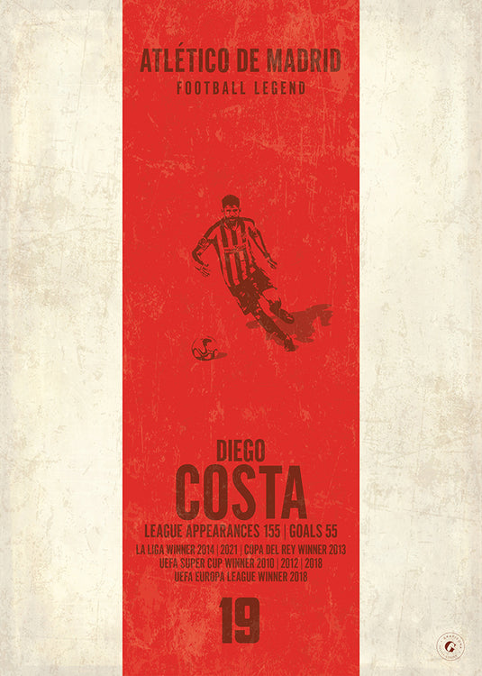 Diego Costa Atletico Madrid Heritage Stripes Print