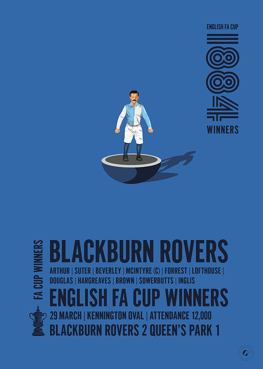 Blackburn Rovers 1884 FA Cup Winners Poster