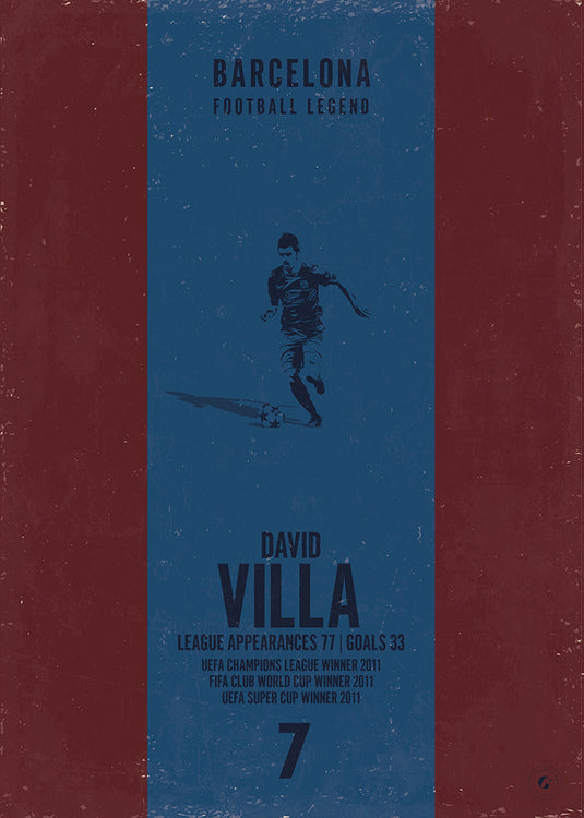 David Villa Barcelona Heritage Stripes Print