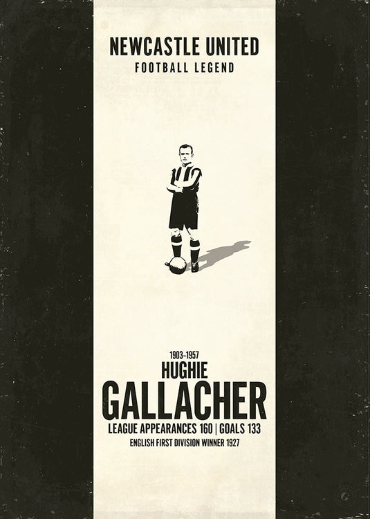 Hughie Gallacher Newcastle United Heritage Stripes Print