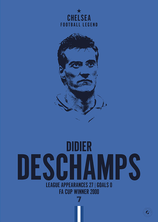 Didier Deschamps Chelsea Football Legend Iconic Portrait Print