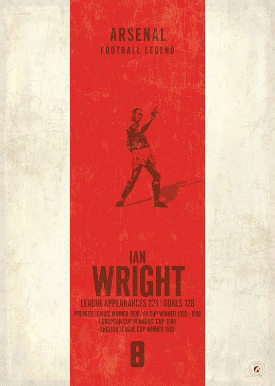 Ian Wright Arsenal Heritage Stripes Print