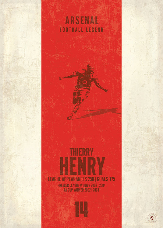 Thierry Henry Arsenal Heritage Stripes Print