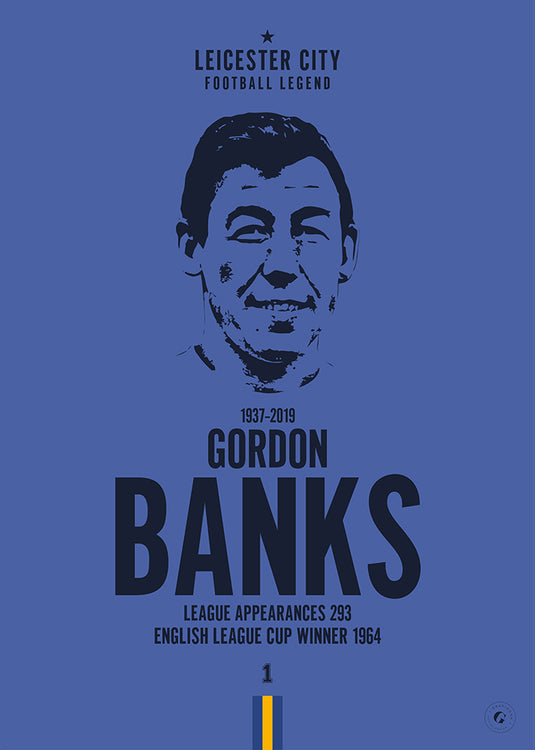 Póster de cabeza de Gordon Banks - Leicester City