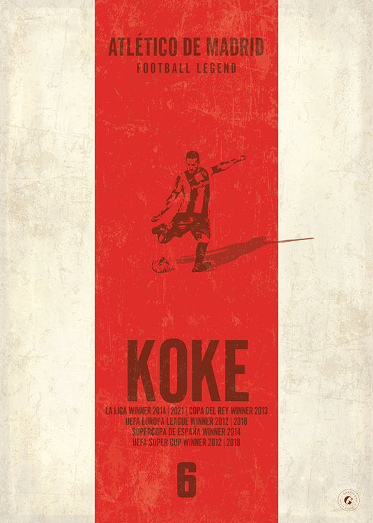 Koke Atletico Madrid Heritage Stripes Print