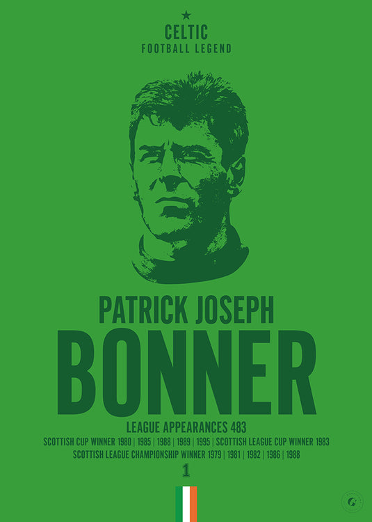 Packie Bonner Head Poster - Celtic