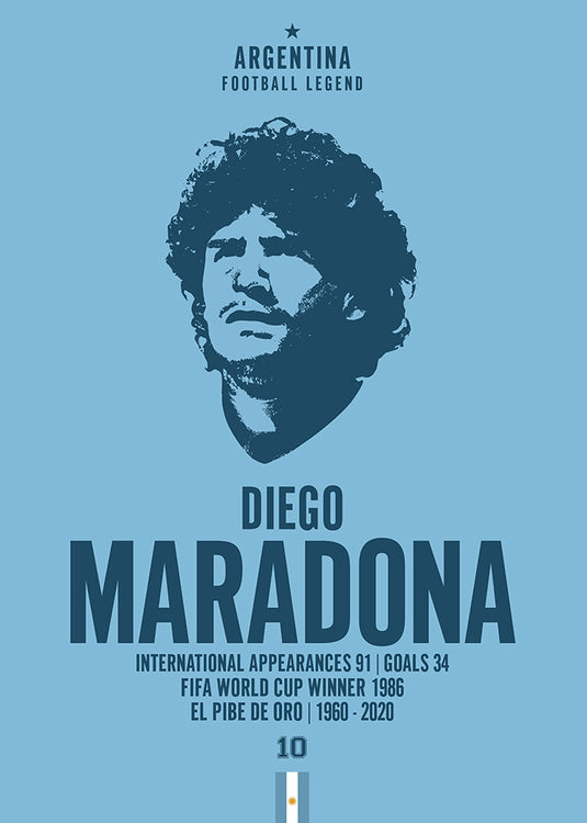 Diego Maradona Head Poster