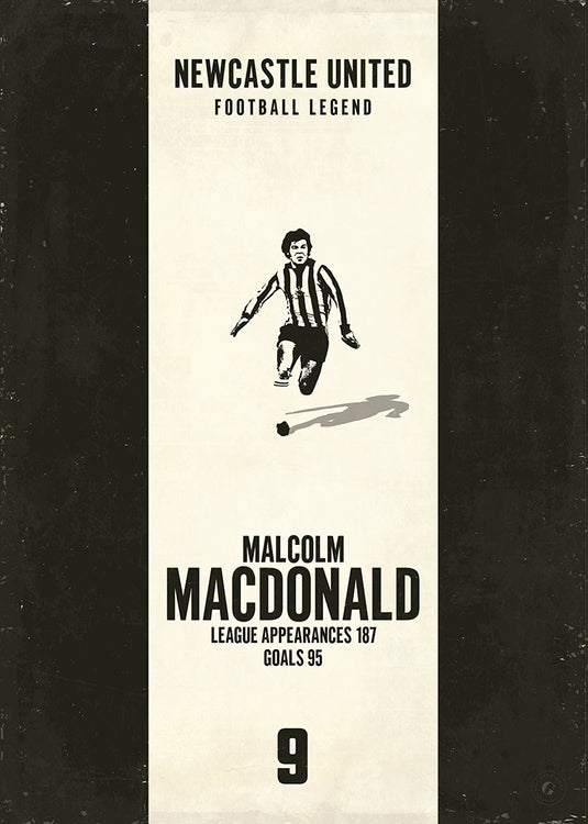 Malcolm Macdonald Newcastle United Heritage Stripes Print