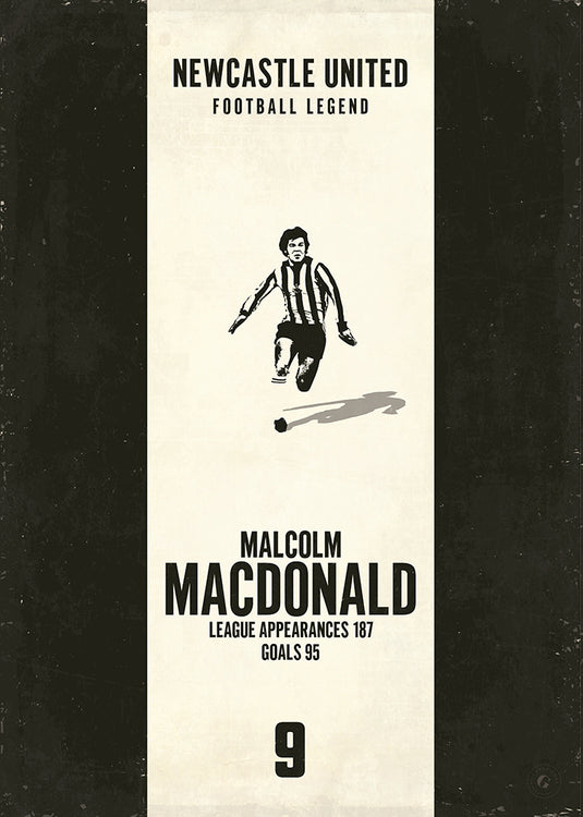 Póster Malcolm Macdonald (Banda vertical) - Newcastle United