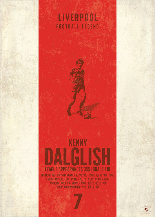 Cartel de Kenny Dalglish (banda vertical) - Liverpool