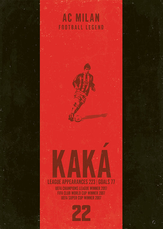 Kaka AC Milan Heritage Stripes Poster Print