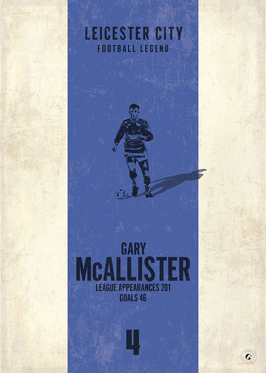 Gary McAllister Poster (Vertical Band) - Leicester City