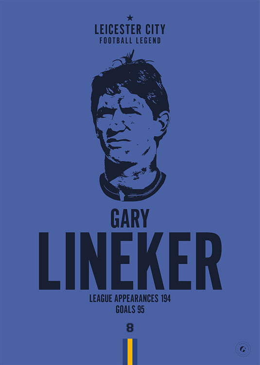 Gary Lineker Head Poster - Leicester City