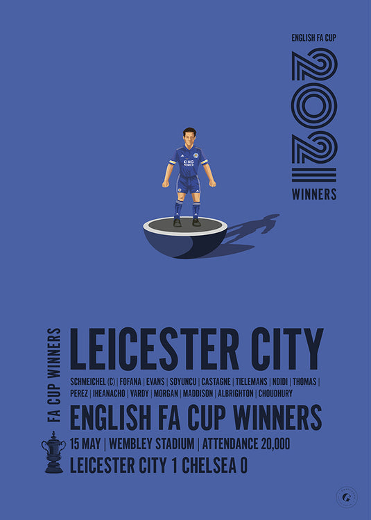 Leicester City 2021 FA Cup Winners Poster