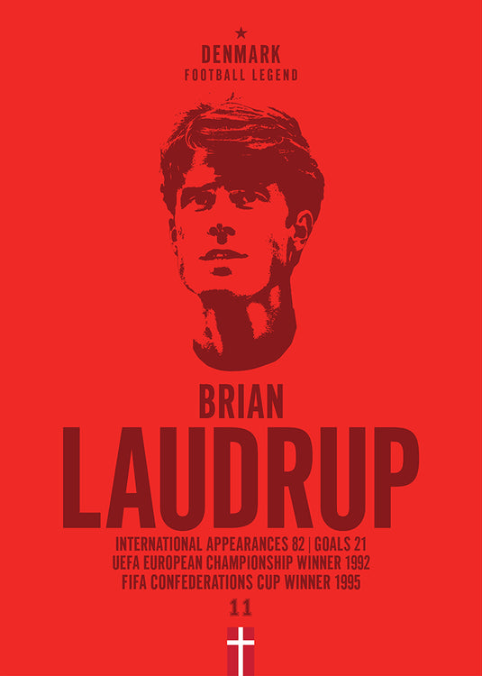 Brian Laudrup Denmark Football Legend Iconic Portrait Print