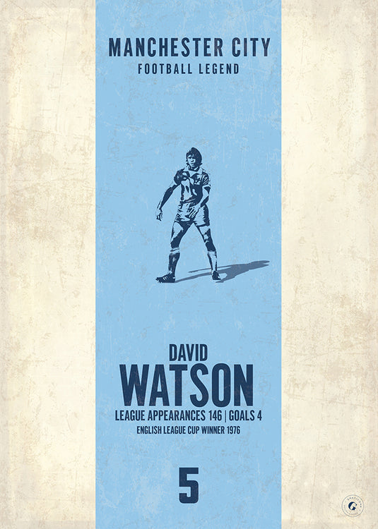 Póster de Dave Watson (banda vertical) - Manchester City