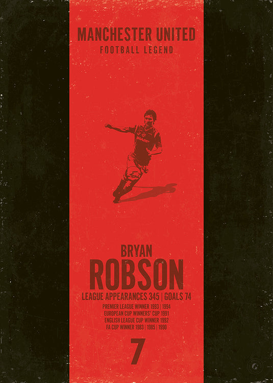 Bryan Robson Manchester United Heritage Stripes Print