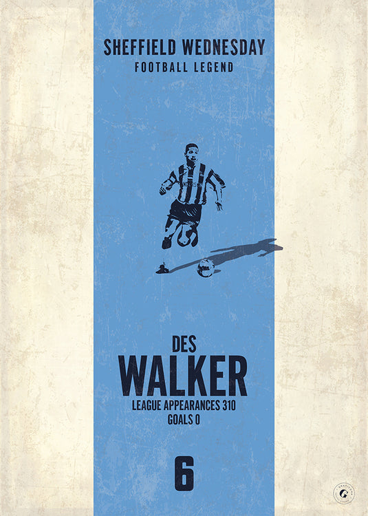 Póster de Des Walker (banda vertical) - Sheffield Wednesday